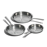 Made In 8-inch stainless frying pan with precise heat for rapid searing and even browning.