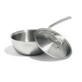 Made In 2qt sauce pan with heavy bottom for even heat and precise emulsions.