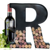 Made Easy Kit metal letter R cork-display with preserved wine corks for stylish decor.