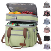 Maelstrom lunch bag expandable upper layer showing extra capacity for snacks