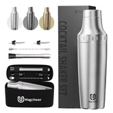 Magcheer hybrid cocktail shaker insulated double-wall keeps drinks cold and hands dry.