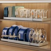 Magheo expandable lid organizer full-length in cabinet for flexible storage