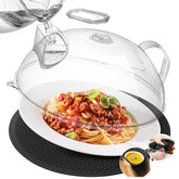 MAGJIUKE microwave splatter cover with clear dome protects dishes and keeps microwave clean.