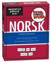 Magnetic Poetry Norwegian kit box with 500+ tiles for fridge poetry and notes
