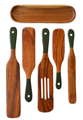 Magnum Opus 6pc spurtle set with spoon rest for mess-free stirring
