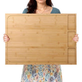 MAHOOT extra large bamboo cutting board 30x21 for family prep and serving
