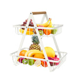 mahueeol 2-tier fruit basket top view keeps countertops organized and stylish