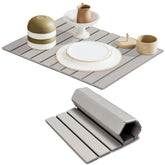 Maigandamai large stone drying mat, full-counter view, absorbs moisture quickly to keep countertops dry.