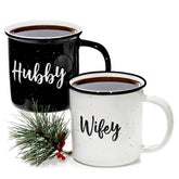MAINEVENT wifey hubby mug set front view, ideal for cozy morning coffee routines
