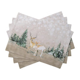 Maison d'Hermine deer-in-woods placemat with watercolor charm for festive table settings.