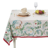 Maison d' Hermine holly time tablecloth watercolor design for festive dining.