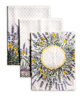 Maison d'Hermine kitchen towels set of 3 in lavender watercolor design ideal for quick drying.