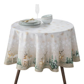 Maison d' Hermine round-tablecloth with watercolor artwork elevates festive dining.