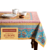 Maison d' Hermine tablecloth 60x90 rectangle lies flat, ideal for formal dinners and everyday meals.