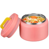 Maison Huis 8oz thermo wide-mouth pink lid open, easy access for kids' meals.