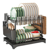 Maivotaf 2-Tier dish drying rack keeps countertops dry and organized
