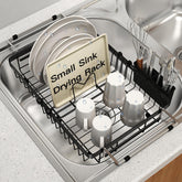 MAJALiS expandable dish drainer inside sink showing compact fit for small kitchens