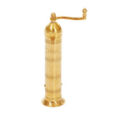 Makimoo original Greek pepper mill with brass finish, delivering fresh-ground pepper aroma.