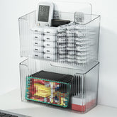MAKIOTEKO adhesive cabinet door organizer, left view, space-saving storage for kitchen or bath.