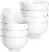 MALACASA 10oz white dessert bowls for ice cream and desserts, durable ceramic.