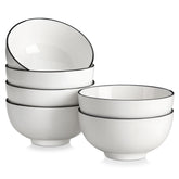 MALACASA 26oz soup bowls in a round six-piece set, ideal for soups and cereals.