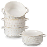 MALACASA Lydia 20oz bowl with dot embossing, perfect for hot soups.