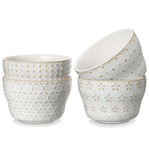 MALACASA Lydia Arctic White 8oz dessert bowl for elegant servings and easy portion control.