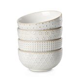 MALACASA Lydia embossed pattern bowl with textured grip for secure handling.