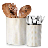 MALACASA Lydia large ceramic utensil crock on the counter for easy reach