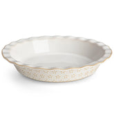 MALACASA Lydia pie pan with embossed floral pattern for stylish pies and gatherings.