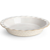 Malacasa Lydia pie pan with embossed hex pattern for stylish pies and even browning.