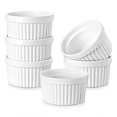 MALACASA 8 oz ramekins for creme brulee with even heat for consistent cooking.