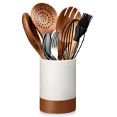 MALACASA Tara ceramic utensil holder keeps forks and spoons neatly organized on the counter