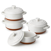 MALACASA Tara mini cocotte set with lids, oven-to-table portions.
