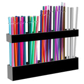 Malldii straw holder on cabinet door, front view, organized straw storage for quick grabs.