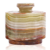 MARBLOUS KRAFTS green onyx salt cellar with lid for stylish counter storage