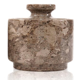 MARBLOUS KRAFTS marble salt cellar with lid on display for countertop freshness.