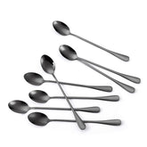 Marco Almond KYA59 long-handle ice tea spoon reaching bottom of tall glasses.