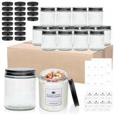 Maredash 16-pack 8 oz glass jars shown for candles and storage options