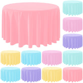 MASHAN pastel pink round tablecloth enhances birthday party decor