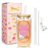 Mason Life Coquette pink glass cup with lid and straw, perfect for iced coffee.