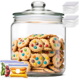 MASTERTOP 1-gallon glass jar with lid showing airtight seal for fresh storage.