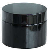 Matoolser black glass storage jar with wide mouth for spices and coffee, UV protection.