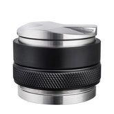 MATOW 58mm distributor tamper demonstrating precise ground leveling for consistent espresso pours