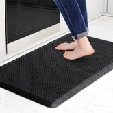 Mattitude cushioned kitchen mat for anti-fatigue comfort during long kitchen tasks.