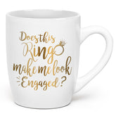 Maustic engagement mug with ring design for wedding gifts.