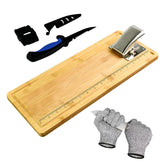 MAVOTER 18-inch bamboo fish cleaning board for precise filleting on damp counters