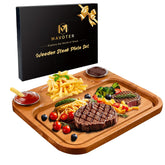 MAVOTER wooden steak board with juice groove keeps juices tidy for juicy steaks