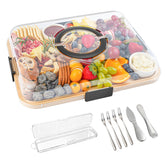 Maxboro charcuterie board with lid and handle for portable entertaining