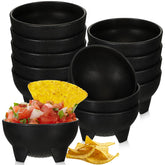 Maxcheck 12-pcs salsa bowls in black for party dips and chips.